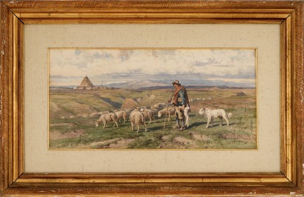 HENRY COLEMAN : Pastore con gregge  - Asta Dipinti del XIX-XX Secolo - Associazione Nazionale - Case d'Asta italiane