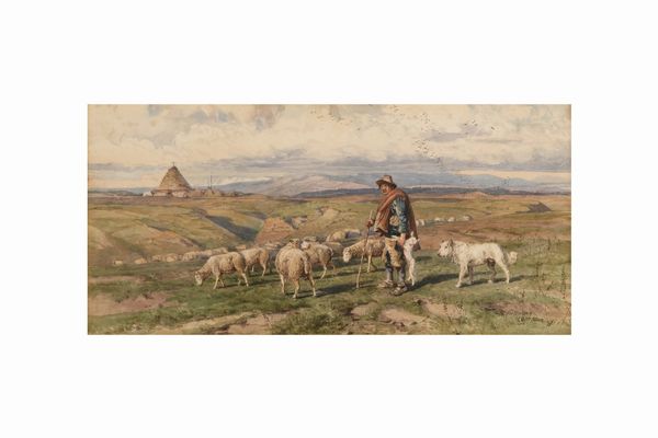 HENRY COLEMAN : Pastore con gregge  - Asta Dipinti del XIX-XX Secolo - Associazione Nazionale - Case d'Asta italiane