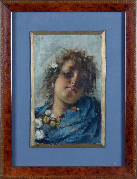 Scuola napoletana del XIX-XX secolo (Seguace di Irolli) Ritratto femminile  - Asta Dipinti del XIX-XX Secolo - Associazione Nazionale - Case d'Asta italiane