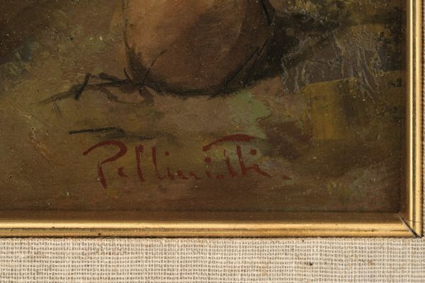 Tito Pellicciotti : Carovana nel deserto  - Asta Dipinti del XIX-XX Secolo - Associazione Nazionale - Case d'Asta italiane