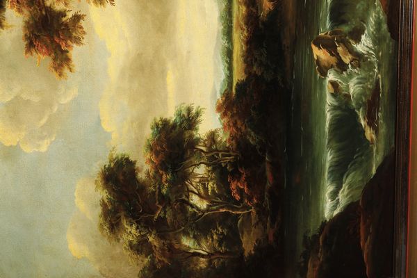 Anonimo del XIX secolo Paesaggio fluviale con figure  - Asta Dipinti del XIX-XX Secolo - Associazione Nazionale - Case d'Asta italiane