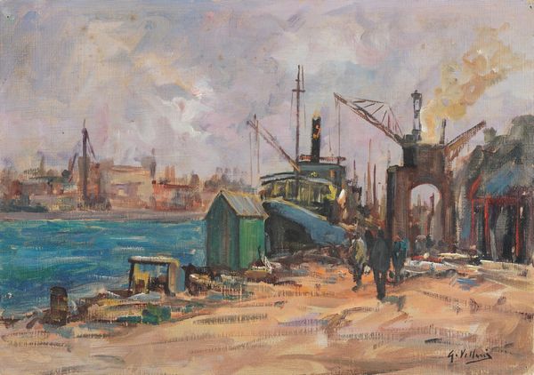 Gennaro Villani : Veduta di porto  - Asta Dipinti del XIX-XX Secolo - Associazione Nazionale - Case d'Asta italiane