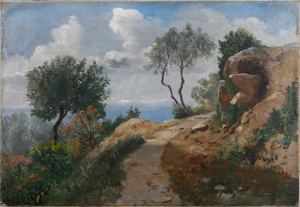 Augusto Lovatti : Sorrento, Sentiero degli Dei  - Asta Dipinti del XIX-XX Secolo - Associazione Nazionale - Case d'Asta italiane