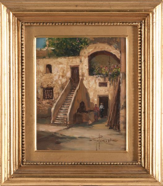 Giovanni Prassi : Cascinale con figure  - Asta Dipinti del XIX-XX Secolo - Associazione Nazionale - Case d'Asta italiane