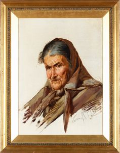 Antonio Varni - Ritratto di anziana