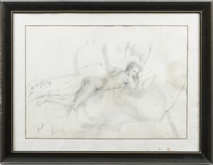 Ugo Attardi - Nudo femminile sdraiato