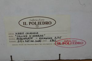 Mario Chianese : Colline D'Inverno, 1963  - Asta Dipinti del XIX-XX Secolo - Associazione Nazionale - Case d'Asta italiane