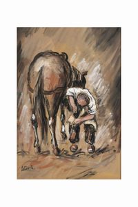 Antonio Asturi : Senza titolo  - Asta Dipinti del XIX-XX Secolo - Associazione Nazionale - Case d'Asta italiane