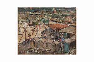 Guido Casciaro : Stabilimento Balneare,  1946  - Asta Dipinti del XIX-XX Secolo - Associazione Nazionale - Case d'Asta italiane