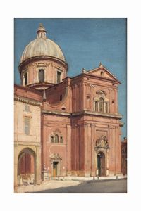 Pittore del XIX secolo Basilica della Beata Vergine della Ghiara  - Asta Dipinti del XIX-XX Secolo - Associazione Nazionale - Case d'Asta italiane