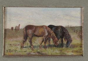 Fortunato Rocchi - Cavalli al pascolo