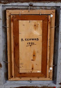 B. Schwab Scorcio di paese  - Asta Dipinti del XIX-XX Secolo - Associazione Nazionale - Case d'Asta italiane