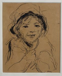 Renato Cenni : dipinto e disegno a china  - Asta Dipinti del XIX-XX Secolo - Associazione Nazionale - Case d'Asta italiane