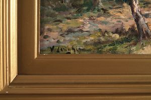 Vincenzo Laricchia : Paesaggio  - Asta Dipinti del XIX-XX Secolo - Associazione Nazionale - Case d'Asta italiane