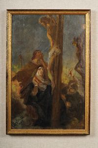 Emilio Magistretti : Crocifissione  - Asta Dipinti del XIX-XX Secolo - Associazione Nazionale - Case d'Asta italiane