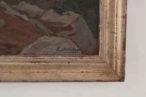 Enrico Ortolani : Veduta di Anticoli Corrado  - Asta Dipinti del XIX-XX Secolo - Associazione Nazionale - Case d'Asta italiane