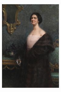 Achille Jemoli : Ritratto di donna  - Asta Dipinti del XIX-XX Secolo - Associazione Nazionale - Case d'Asta italiane