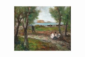 Gaetano Bocchetti : Paesaggio  - Asta Dipinti del XIX-XX Secolo - Associazione Nazionale - Case d'Asta italiane