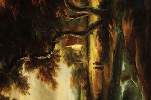 Anonimo del XIX secolo Paesaggio fluviale con figure  - Asta Dipinti del XIX-XX Secolo - Associazione Nazionale - Case d'Asta italiane