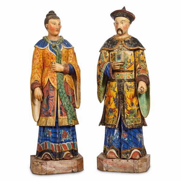 COPPIA DI FIGURE, PIEMONTE, SECOLO XVIII  - Asta INTERNATIONAL FINE ART - Associazione Nazionale - Case d'Asta italiane