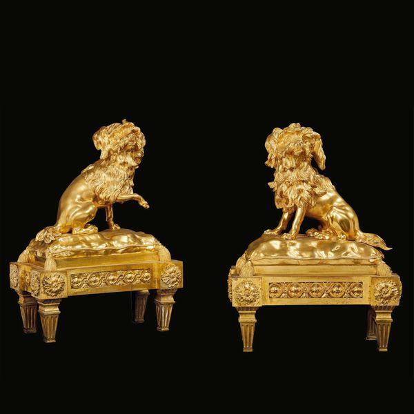 COPPIA DI ALARI DA CAMINO, FRANCIA, SECOLO XIX  - Asta INTERNATIONAL FINE ART - Associazione Nazionale - Case d'Asta italiane