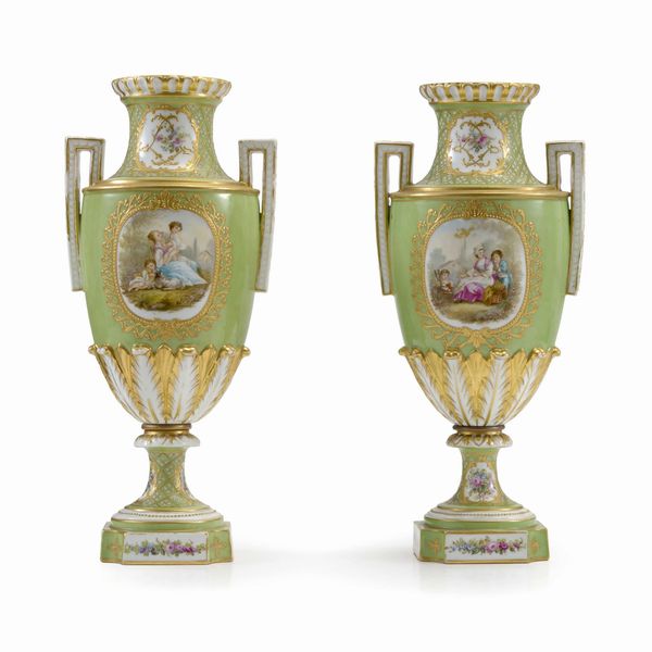 COPPIA DI VASI, SÈVRES, FRANCIA, SECOLO XIX  - Asta INTERNATIONAL FINE ART - Associazione Nazionale - Case d'Asta italiane