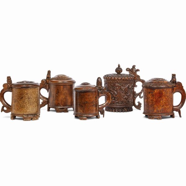 CINQUE TANKARD, EUROPA SETTENTRIONALE, 1700-1720 CIRCA  - Asta INTERNATIONAL FINE ART - Associazione Nazionale - Case d'Asta italiane