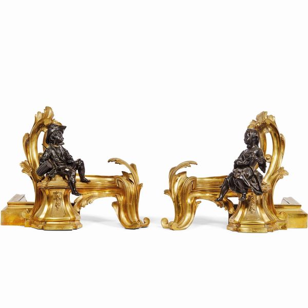 COPPIA DI ALARI, FRANCIA, SECOLO XIX  - Asta INTERNATIONAL FINE ART - Associazione Nazionale - Case d'Asta italiane