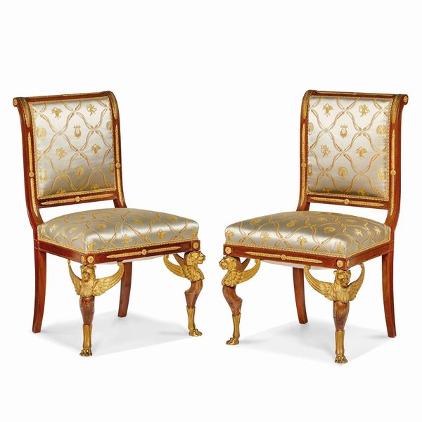 COPPIA DI POLTRONE E COPPIA DI SEDIE, STILE IMPERO  - Asta INTERNATIONAL FINE ART - Associazione Nazionale - Case d'Asta italiane