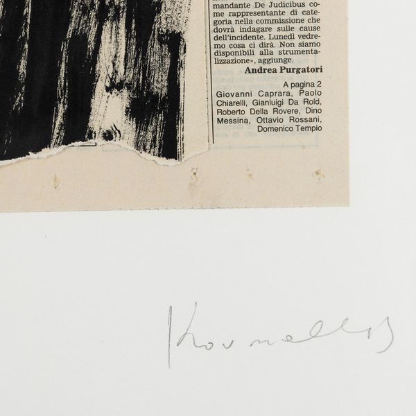 Jannis Kounellis : Edizione notturna  - Asta Selected Prints - Associazione Nazionale - Case d'Asta italiane