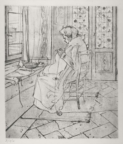 Umberto Boccioni : Mamma che lavora davanti alla finestra  - Asta Selected Prints - Associazione Nazionale - Case d'Asta italiane