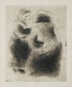 Marc Chagall - La rencontre en Hauppelande (Le anime morte di Gogol)