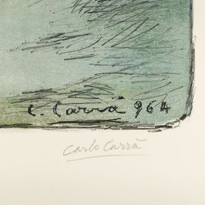 Carlo Carrà : Il cancello  - Asta Selected Prints - Associazione Nazionale - Case d'Asta italiane