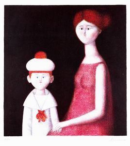 Antonio Bueno - Figura femminile con marinaretto