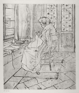 Umberto Boccioni - Mamma che lavora davanti alla finestra