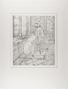 Umberto Boccioni : Mamma che lavora davanti alla finestra  - Asta Selected Prints - Associazione Nazionale - Case d'Asta italiane