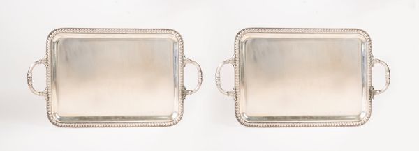Due vassoi rettangolari  - Asta Argenti del XX Secolo - Associazione Nazionale - Case d'Asta italiane