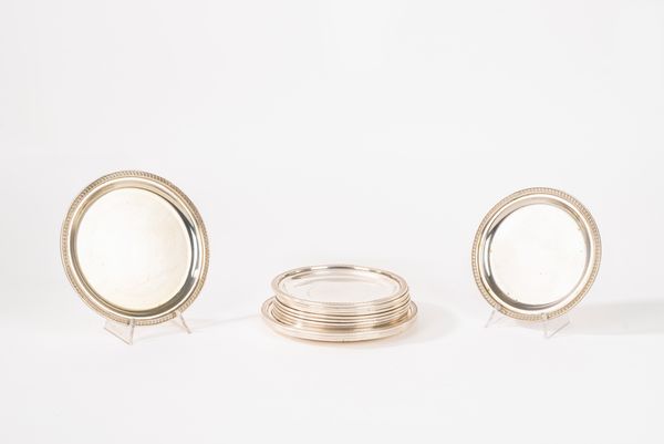 Dieci sottobicchieri e quattro sottobottiglie  - Asta Argenti del XX Secolo - Associazione Nazionale - Case d'Asta italiane