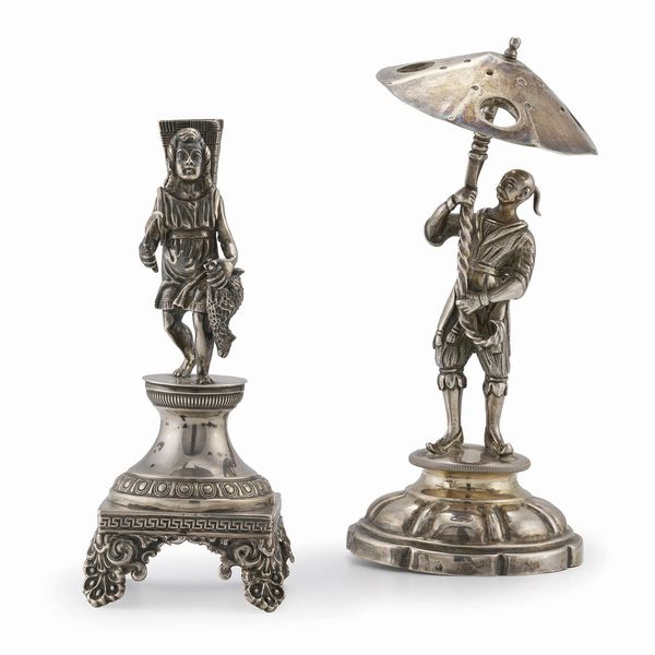 DUE PORTA STUZZICADENTI, STATI PONTIFICI E REGNO LOMBARDO VENETO, SECOLO XIX  - Asta Argenti italiani ed europei - Associazione Nazionale - Case d'Asta italiane