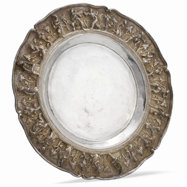 PIATTO, INDIA, FINE SECOLO XIX  - Asta Argenti italiani ed europei - Associazione Nazionale - Case d'Asta italiane