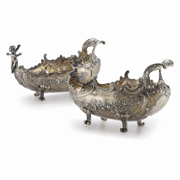 COPPIA DI VASCHETTE, HANAU, FINE SECOLO XXI  - Asta Argenti italiani ed europei - Associazione Nazionale - Case d'Asta italiane