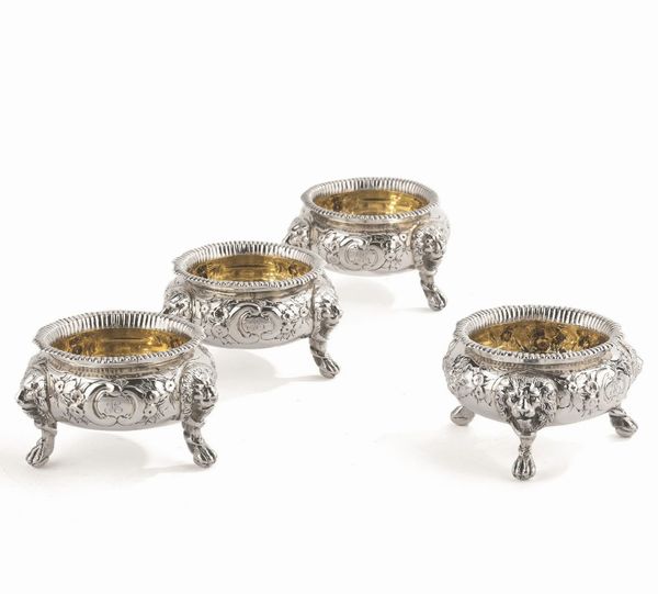 QUATTRO SALIERE, LONDRA, 1895, ARGENTIERE CHARLES STUART HARRIS  - Asta Argenti italiani ed europei - Associazione Nazionale - Case d'Asta italiane