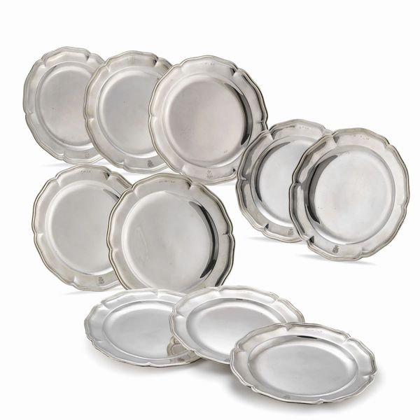 DIECI PIATTI, RUSSIA, SECOLO XIX  - Asta Argenti italiani ed europei - Associazione Nazionale - Case d'Asta italiane