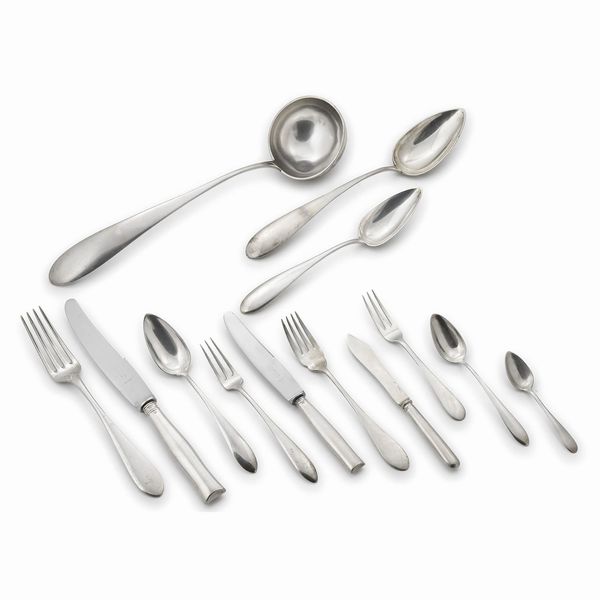 SERVITO DI POSATE, AUSTRIA UNGHERIA, SECOLO XIX  - Asta Argenti italiani ed europei - Associazione Nazionale - Case d'Asta italiane