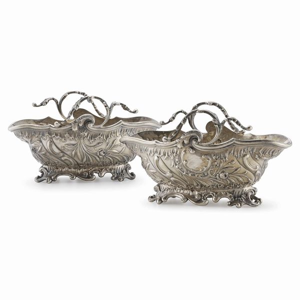 COPPIA DI VASCHETTE, GERMANIA, FINE SECOLO XIX, ARGENTIERE ELIMEYER  - Asta Argenti italiani ed europei - Associazione Nazionale - Case d'Asta italiane