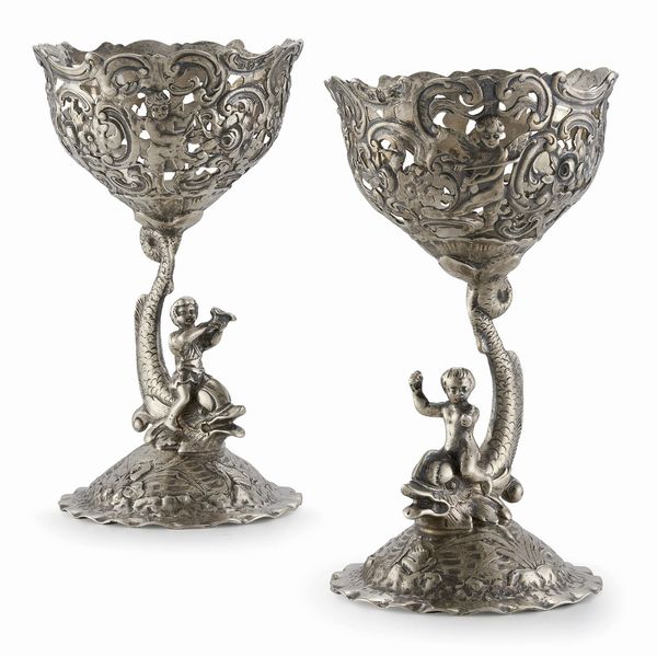 COPPIA DI COPPETTE, HANAU, FINE SECOLO XIX  - Asta Argenti italiani ed europei - Associazione Nazionale - Case d'Asta italiane