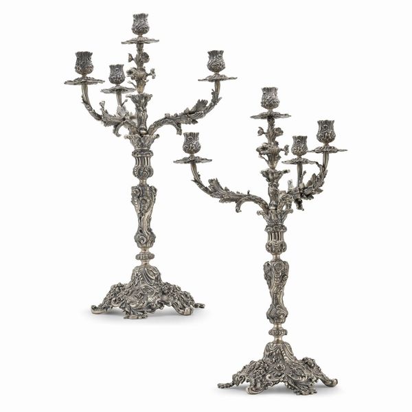 COPPIA DI CANDELABRI, LONDRA, 1799  - Asta Argenti italiani ed europei - Associazione Nazionale - Case d'Asta italiane