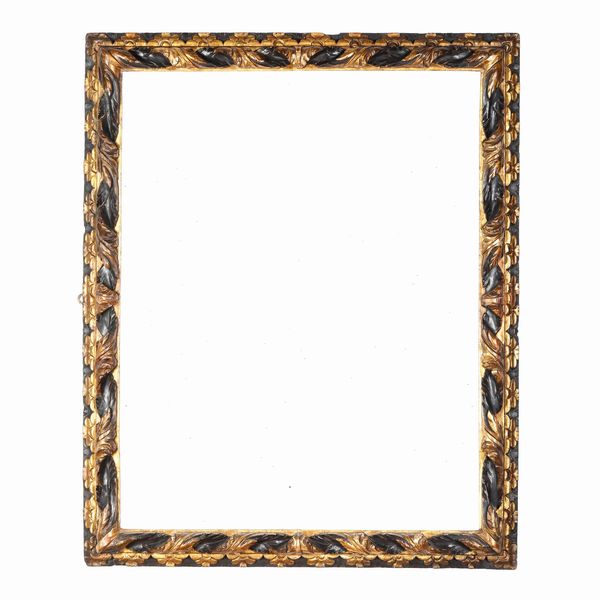 Cornice intagliata, ebanizzata e dorata. Nord Italia XVII secolo  - Asta Cornici antiche - Associazione Nazionale - Case d'Asta italiane