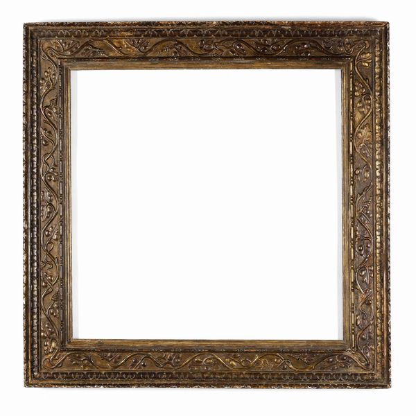 Cornice a cassetta in legno intagliato e argentato. Veneto XVII-XVIII secolo  - Asta Cornici antiche - Associazione Nazionale - Case d'Asta italiane