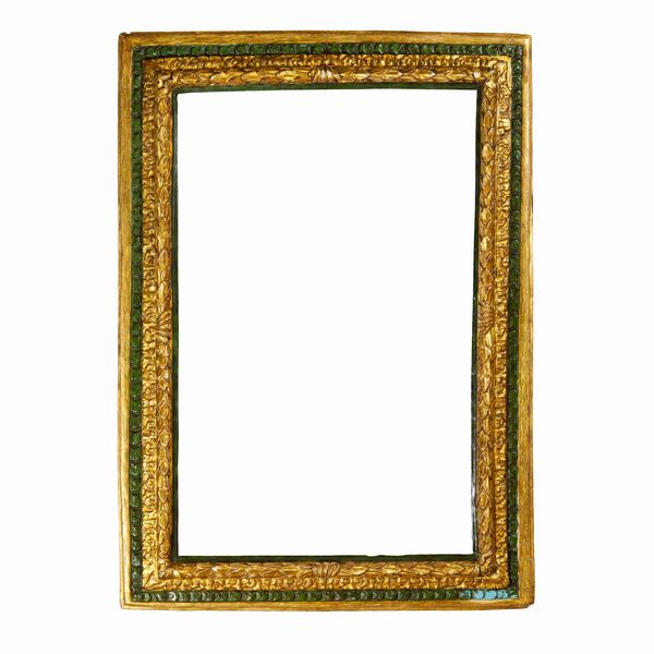 Cornice intagliata, dipinta e dorata. Italia centrale XVIII secolo  - Asta Cornici antiche - Associazione Nazionale - Case d'Asta italiane